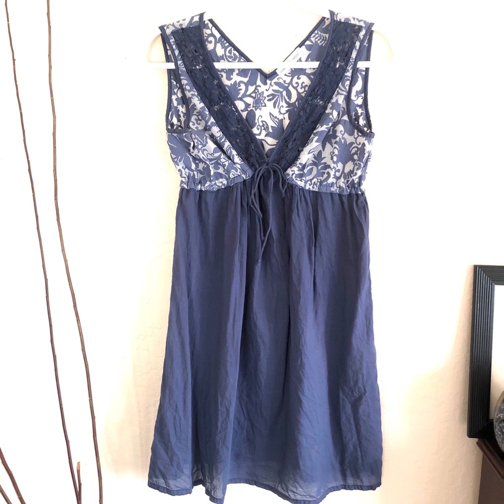 Rebecca Beeson floral lace blue grey tunic-top/dress